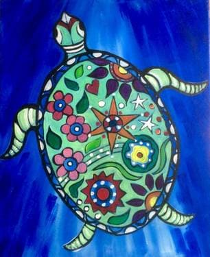 Turtle II - Paint Nite event in Woodland Hills, CA