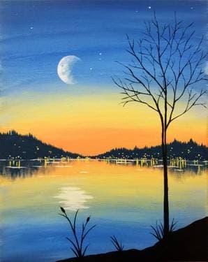 Moonrise Evening - Paint Nite event in Maple Ridge, BC