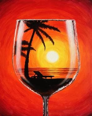 Sunset Merlot - Paint Nite event in Winnipeg, MB