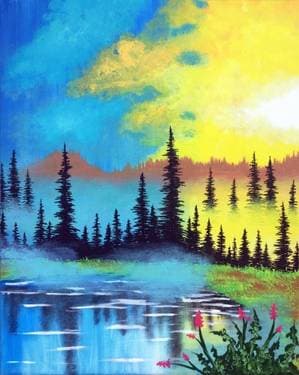 Misty Morning Lake - Paint Nite event in Mesa, AZ