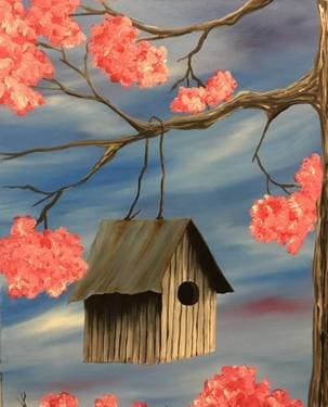 Rustic Spring Birdhouse - Paint Nite event in Milton, DE