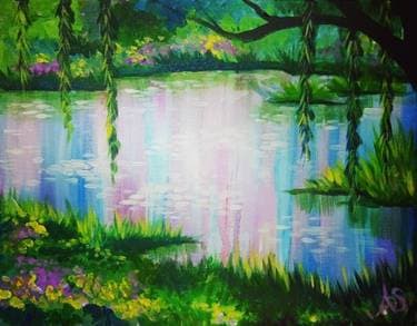 Impressionist Spring Lake - Paint Nite event in Calgary, AB