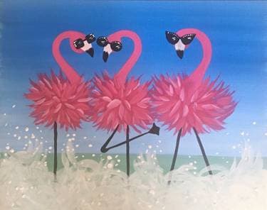 Pink Glam-ingos - Paint Nite event in Winnipeg, MB