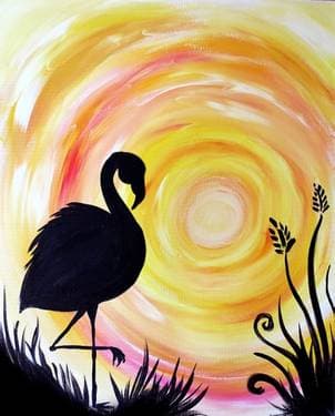Quiet Flamingo Sunrise - Paint Nite event in Sacramento, CA
