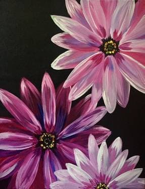 Purple Daisy Blooms - Paint Nite event in Lincoln, CA
