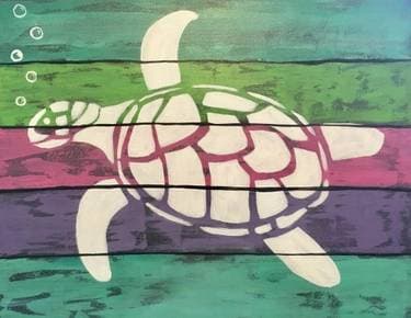Shimmering Sea Turtle - Paint and sip event at Two Twisted Posts Winery in Purcellville, VA - PaintNite.com