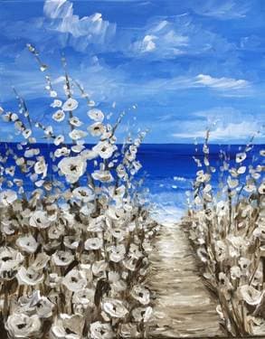 Serene Beach Blossoms - Paint Nite event in Glen Burnie, MD