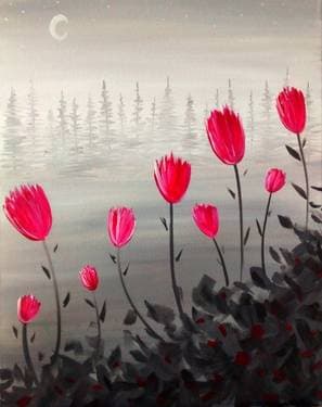 Moonrise Tulips - Paint Nite event in Manassas, VA