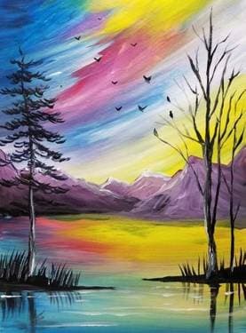 The Glow of the Nymphs - Paint Nite event in Brossard, QC