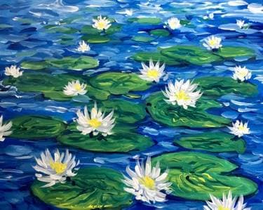 Impressionist Lily Pond - Paint Nite event in Duarte, CA
