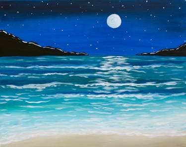 Moonlit Waves - Paint and sip event at Dave  & Buster's Phoenix in PHOENIX, AZ - PaintNite.com