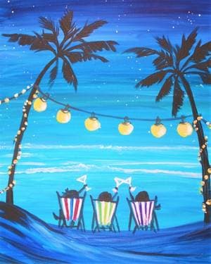 What Happens at the Beach... - Paint Nite event in Pasadena , CA