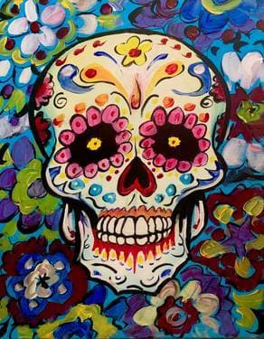 Sugar Skull Fun - Paint Nite event in Santa Rosa, CA