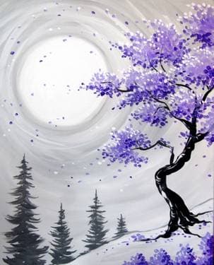 Murasaki Cherry Blossoms - Paint and sip event at In Common in Thunder Bay, ON - PaintNite.com