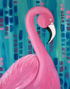Funky flamingo - Paint Nite event in Regina, SK
