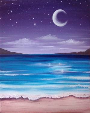 The Beach At Night - Paint Nite event in Chico, CA