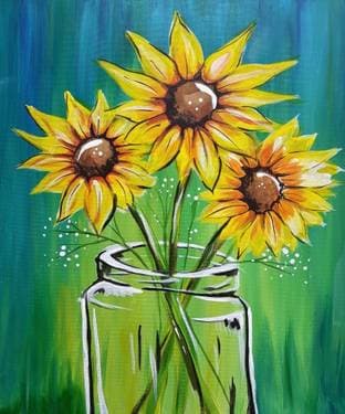 Evening Sunflowers - Paint Nite event in Everett, MA