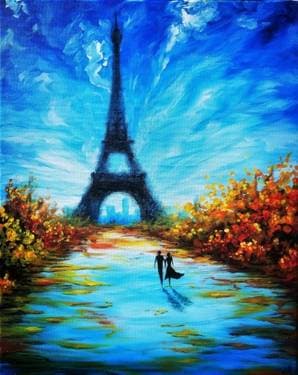 Stroll Through Paris - Paint Nite event in Toronto , ON