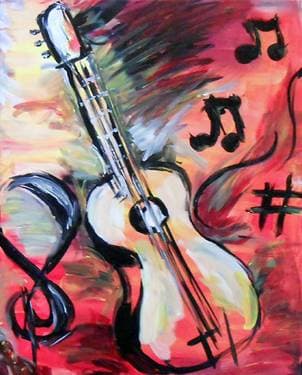 Guitar Notes - Paint Nite event in Pasadena , CA