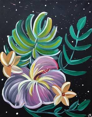 Hawaiian Floral - Paint Nite event in Sacramento , CA