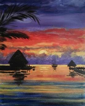 Vacation Cabanas - Paint and sip event at LongShots: Chesapeake in Chesapeake, VA - PaintNite.com