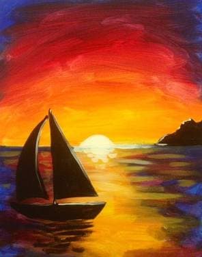 Sunset Sail Boat - Paint Nite event in Toronto, ON