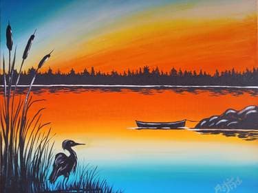 Summer Glow - Paint and sip event at One Eyed Jack Pub Lindsay in Lindsay, ON - PaintNite.com