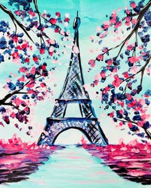 Paris Blooming - Paint Nite event in Le Claire, IA