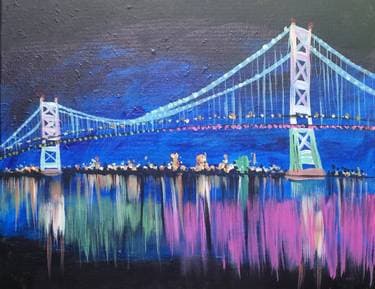 Ben Franklin Bridge - Paint and sip event at Morgan's Pier in Philadelphia, PA - PaintNite.com
