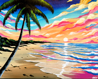 Sherbet Sunset - Paint Nite event in San Jose, CA