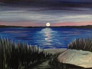 Moonlit Rendezvous - Paint and sip event at LIVE IN VENUE EVENT- Off Key Tikki (Patchogue) in Patchogue, NY - PaintNite.com