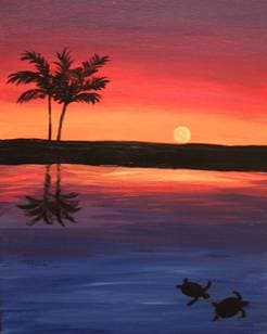 Turtles at Sunset - Paint Nite event in Lindsay, ON