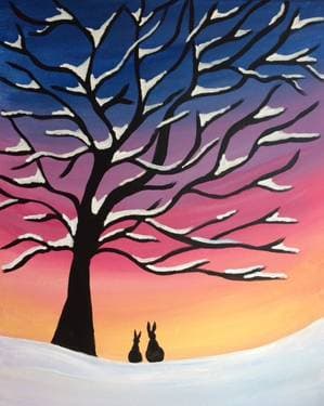 Winter Snow Tree - Paint Nite event in Nepean, ON