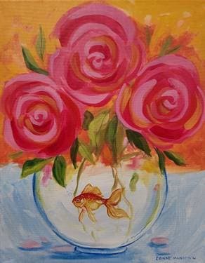 Goldfish Bouquet  - Paint Nite event in Candiac, QC