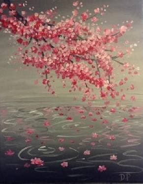 Cherry Blossom Reflection - Paint and sip event at Old Spaghetti Factory  in Duarte, CA - PaintNite.com
