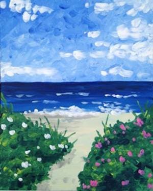Beach Blooms - Paint Nite event in Rocklin, CA