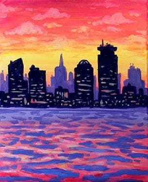 Boston Sunset - Paint Nite event in Everett, MA