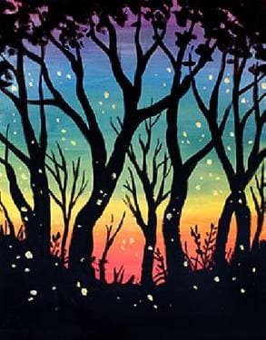 Rainbow Twilight - Paint and sip event at Northern Wings Cafe in Anchorage, AK - PaintNite.com