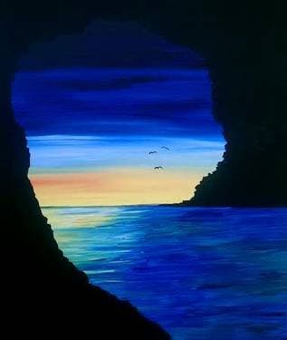 Sea Caves - Paint Nite event in Sacramento, CA