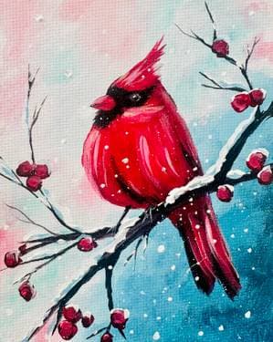 Chubby Cardinal  - Paint Nite event in Bettendorf, IA