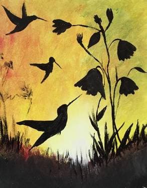 Humming Birds Don't Fly Away - Paint Nite event in COTTONWD HTS, UT