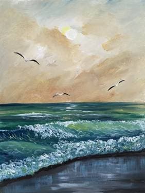 Seagull Beach - Paint Nite event in Sherwood Park, AB