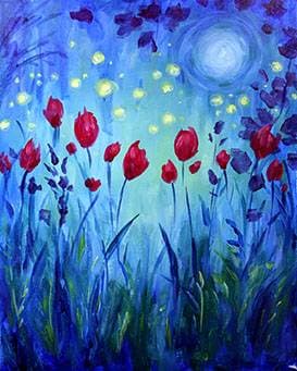 Moonlight Garden - Paint Nite event in Encino, CA