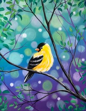 Spring Goldfinch - Paint Nite event in Calgary, AB