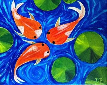 Koi Pond 2 - Paint Nite event in Langley, BC