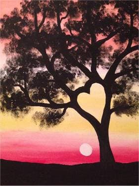 Sunset Heart Tree - Paint Nite event in Kanata, ON