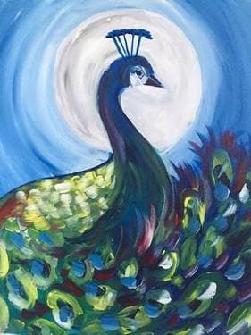 Peacock Sonata - Paint Nite event in Vancouver, BC
