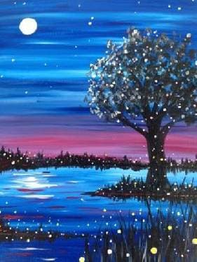 Flight of the Fireflies - Paint Nite event in Lachine, QC