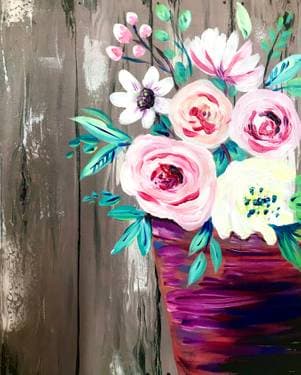 Rustic Flower Pot - Paint Nite event in Encino, CA