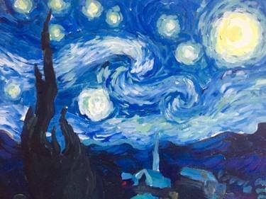 Starry Starry Night - Paint and sip event at Rebel Garage in Victoria, BC - PaintNite.com